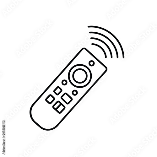Remote Control Outline Icon with Signal Waves
