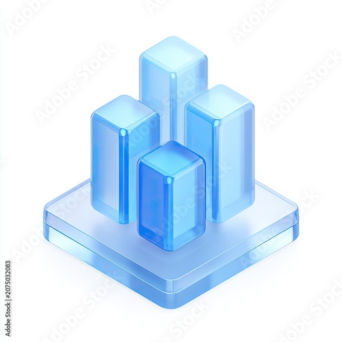 Abstract 3D Cubes on Transparent Platform.