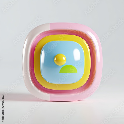 Abstract Geometric Stacked Shapes with Soft Pastel Colors.