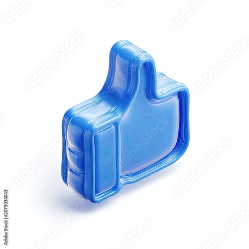 Blue Thumbs Up Icon Symbol of Approval and Agreement.