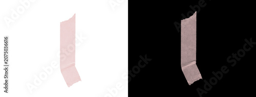 Glowing Pale Pink Textured Folded Tape Ribbon Vertical Strip Material Swatch on White and Black Dual Background