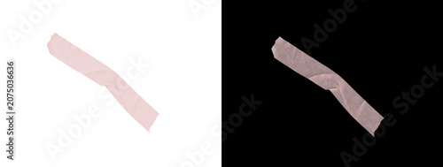 Glowing Pale Pink Textured Curved Tape Ribbon Strip Material Swatch Dual Background
