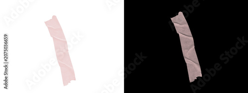 Glowing Pale Pink Textured Tape Ribbon Vertical Strip Material Swatch on White and Black Dual Background