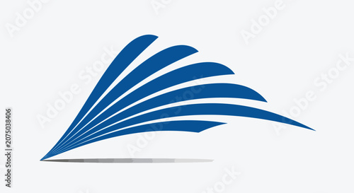 Fotografie Abstract Blue Winged Shape Logo Design 1.