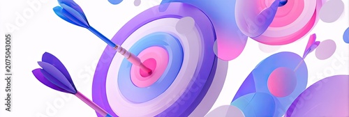 Abstract Colorful Target with Arrows and Spheres.