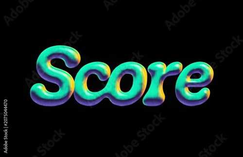 Score text multicolour background