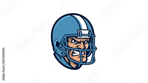 Angry American Football Player Mascot Illustration for Sports Team Emblem a-4