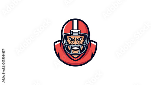 Aggressive American Football Player Mascot Illustration for Sports Team Emblem a-3