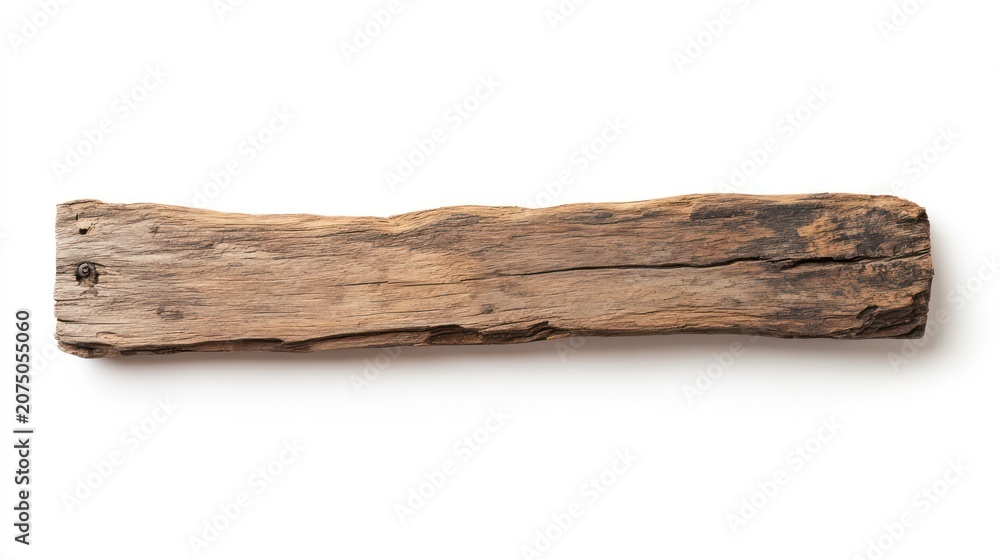 Fototapeta premium Rustic wooden plank, isolated on white background. Possible use design element