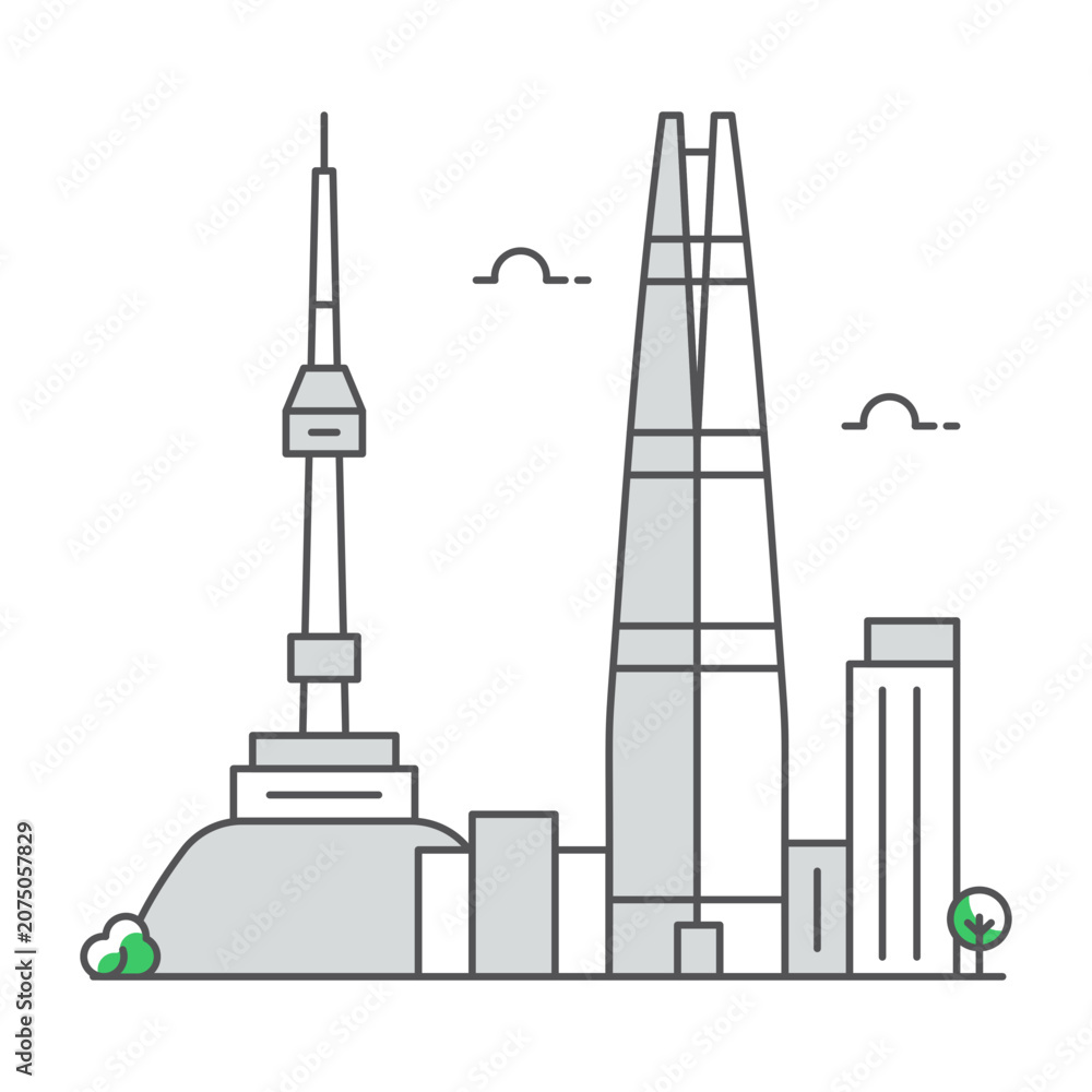 Obraz premium Seoul Skyline