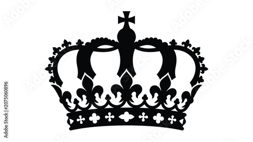 Fotografie Detailed crown silhouette against a white background silhouette