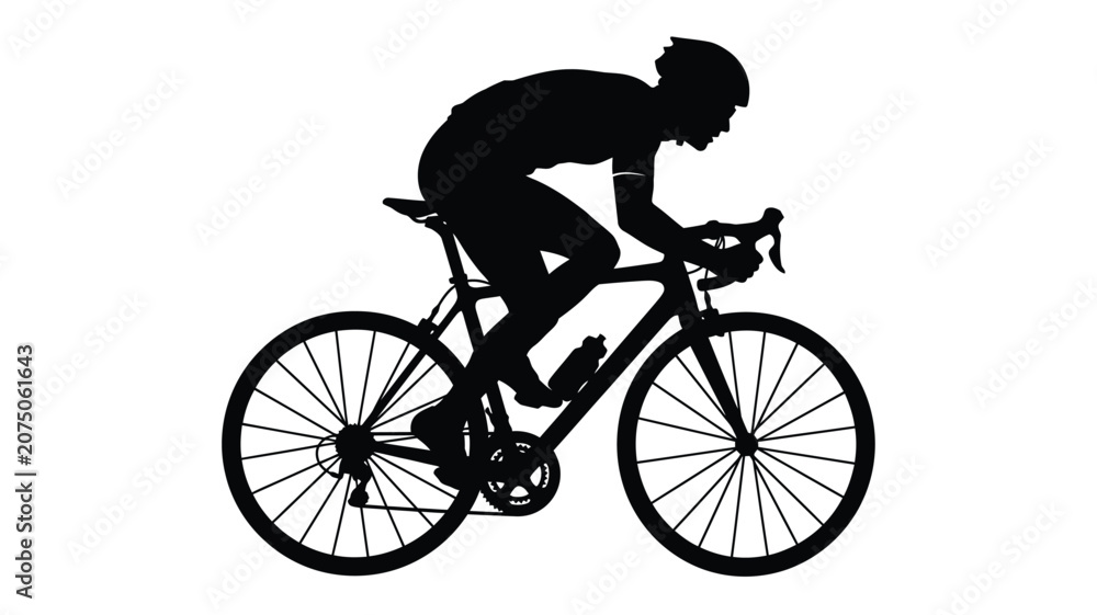 Fototapeta premium Cyclist Riding A Bicycle Silhouette rider bicyclist