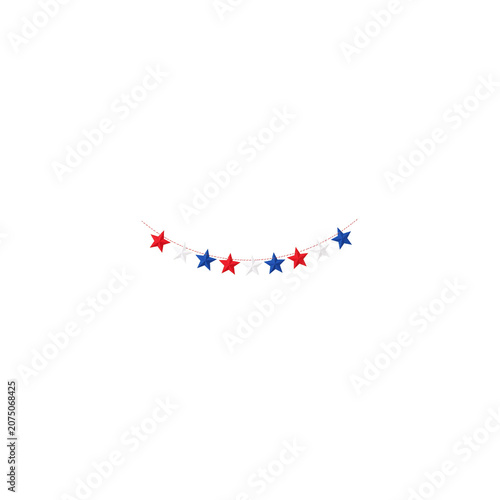 Patriotic Star Bunting Garland Decoration for Independence Day Celebration and Festive American Themed Party Decor