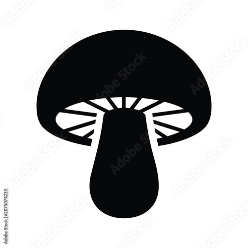 Obraz na plátně Mushroom silhouette icon for forest nature and mycology study digital illustrati