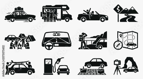 Foto Vintage Car Maintenance and Travel Essentials.