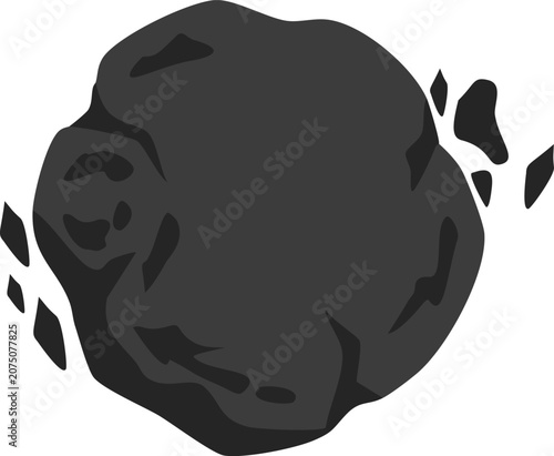 Принти на полотні tumbling dark round meteor breaking apart with small fragments