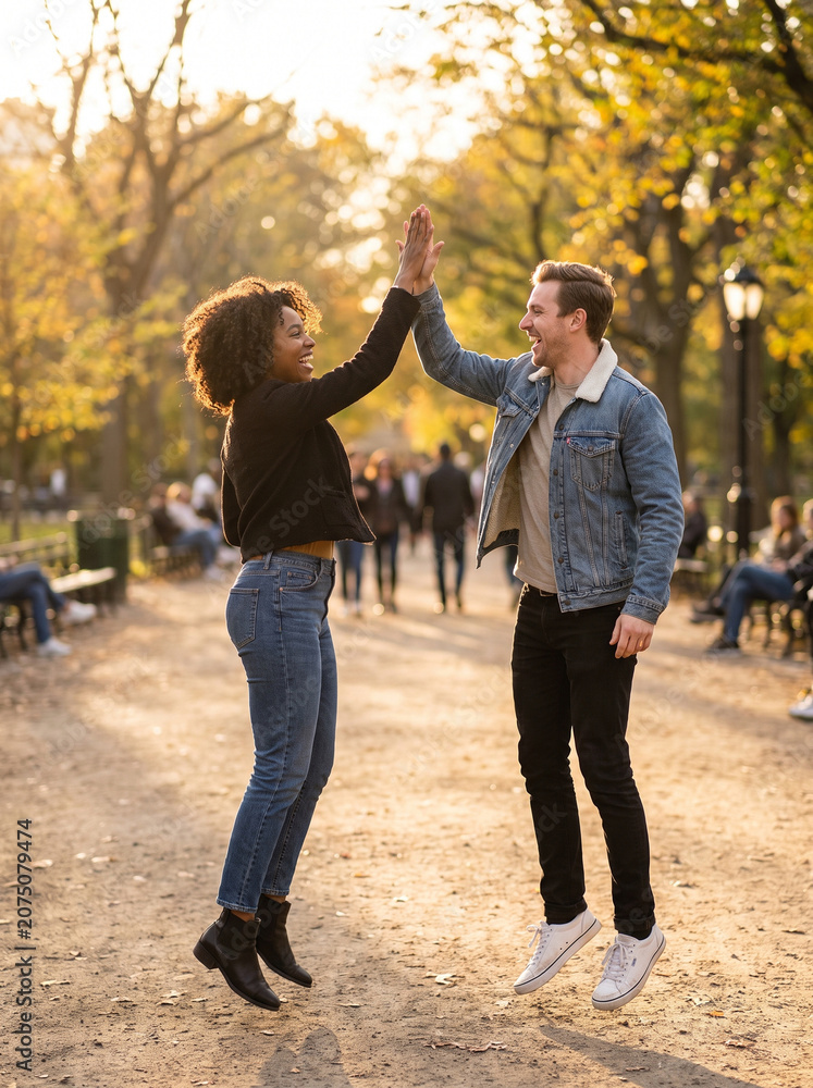 Obraz premium high five,celebration,success,support,friends,teamwork,victory,joy,together,challenge,cheer,achievement,winning,motivation,encouragement,positive,team spirit,congratulations,partnership,happiness,grou