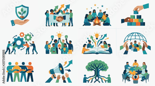 Foto Team Collaboration and Teamwork Concepts.