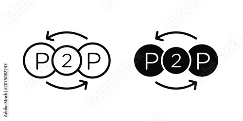 Tableau sur toile Peer to peer icon