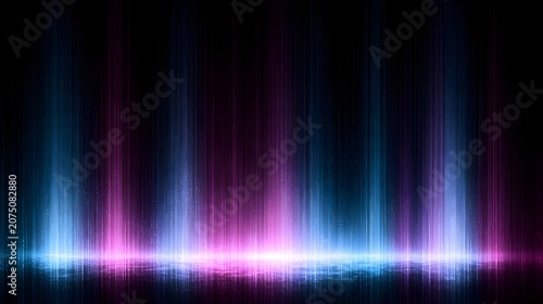 Glowing noisy background, grainy blue purple white neon light, abstract noise texture poster header cover wallpaper banner backdrop design Stock Illustration