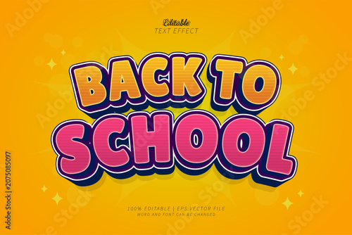 Back to School Editable Text Effect 3d Comic