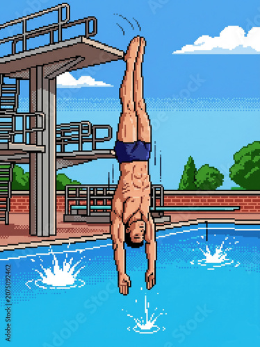 Pixel Pool Handstand