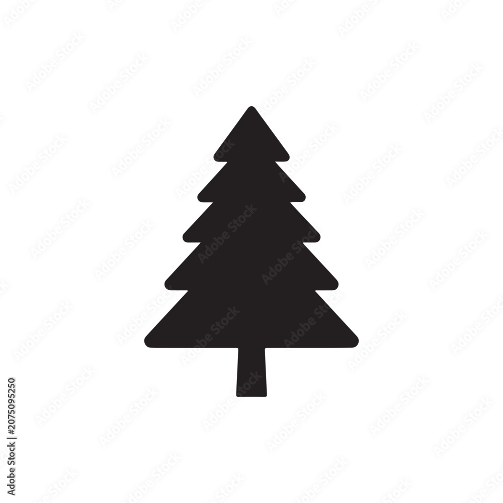 Fototapeta premium Pine Tree flat silhouette vector flat illustration design