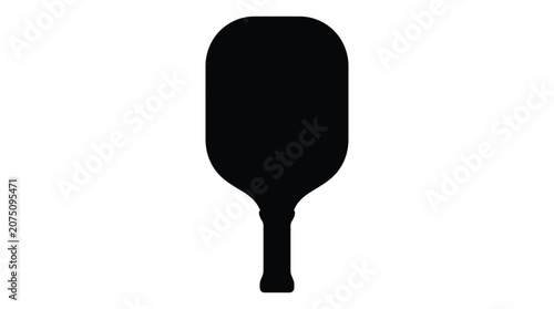 Pickleball Paddle Silhouette Against White Background A Minimalist Shape