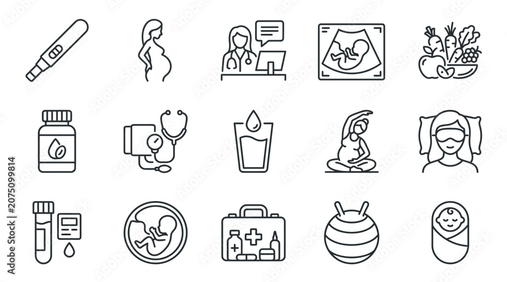 Fototapeta premium Medical Health Care Icons Set 16.