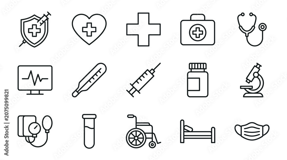 Fototapeta premium Medical Health Care Icons Set 17.