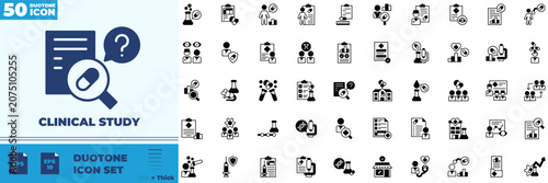 Foto Clinical Study Editable Icons set, Duotone icons vector collection
