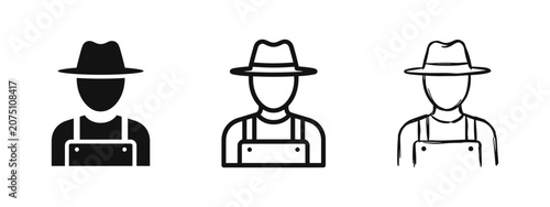 Canvastavla Farmer icon set, agriculture and gardening profession