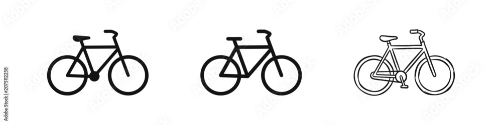 Obraz premium Bicycle Icon Set in Minimalist Style