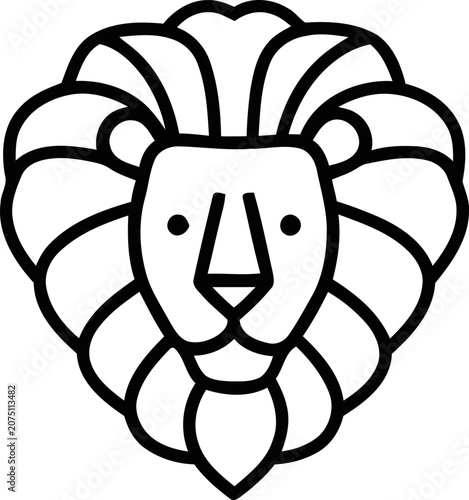 Minimalist Lion Head Logo Icon Vector Art