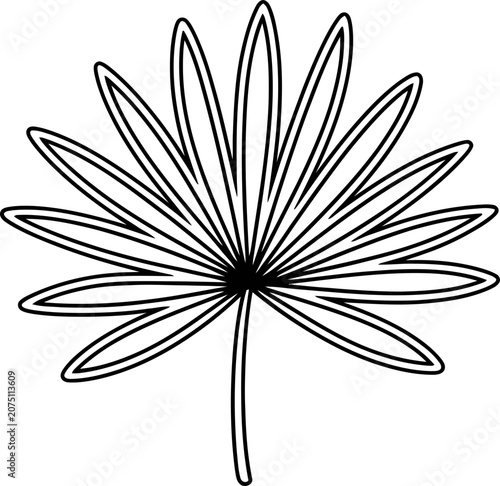 Minimalist Line Art Palm Leaf Icon