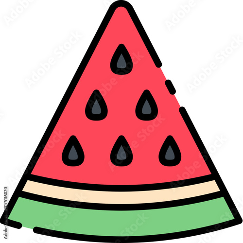 Watermelon Slice Flat Icon
