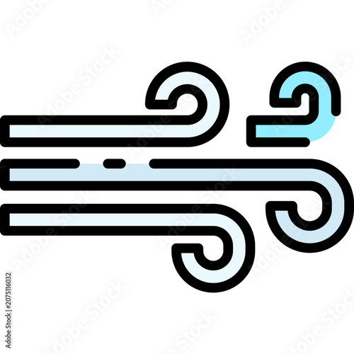 Wind Flat Weather Icon
