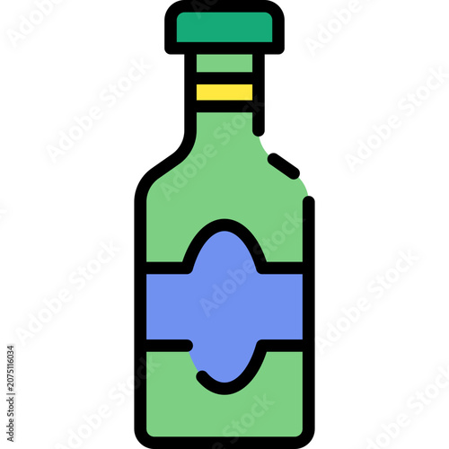 Wine Bottle Flat Icon
