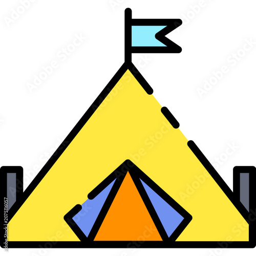 Camping Tent Flat Icon