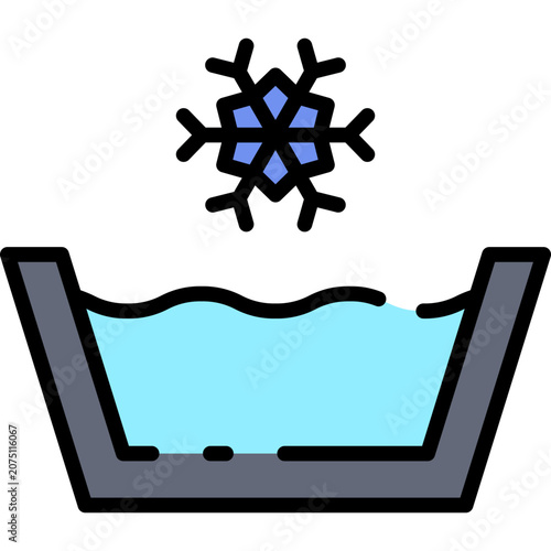 Cold Ice Bath Flat Icon