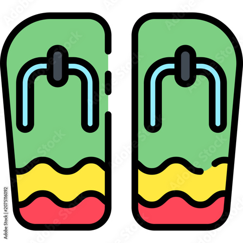 Summer Flip Flops Flat Icon