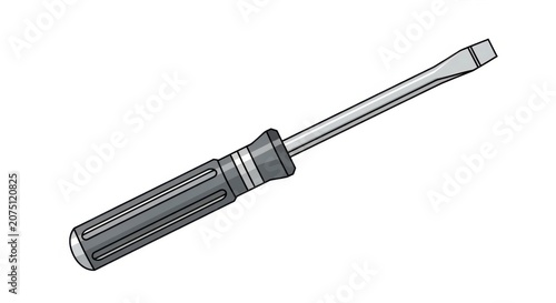 Screwdriver flat head tool illustration.