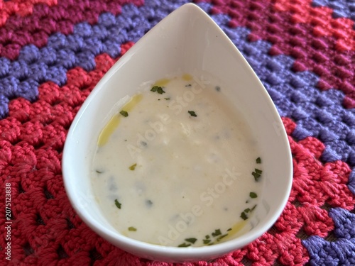 bowl with yogur souce