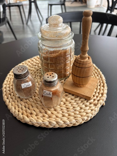 Cinamon and chocolate on the table