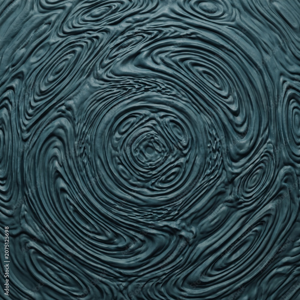 Fototapeta premium Hyper-Complex Kinetic Ocean Fluid Wave Ripple. Extreme Macro Matte Deep Teal Blue and Slate Gray Viscous Energy Waveforms. 8K