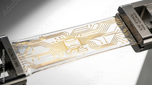 Flexible printed circuit board in production line.