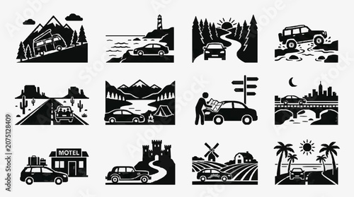 Vintage Roadside Scenes Collection.