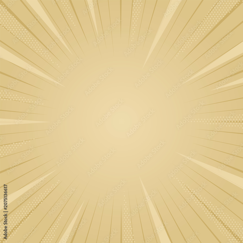 Fototapeta premium Champagne Gold Sunburst Radial Background for Premium Promotion, シャンパンゴールド 放射線 背景