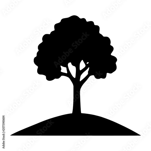 Bild auf Leinwand Lone Tree on Hilltop Silhouette