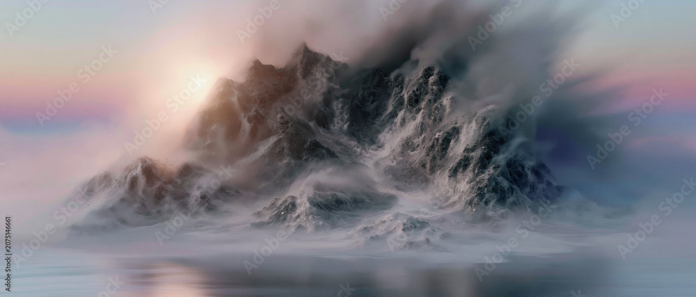 Fototapeta premium A surreal mountain range